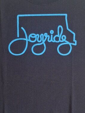 T Shirt Joyride Coffee Logo Promo Blue on Black Jerzees Adult Size L Large